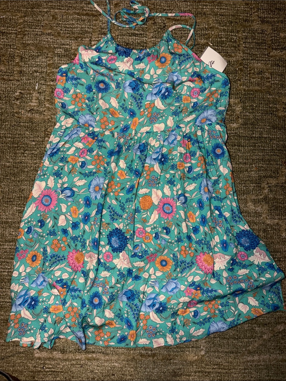 Arnhem Sophia Halter Mini Dress NWT Green Cove